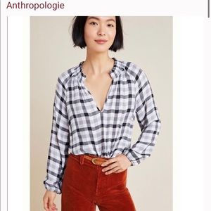 Cloth and Stone Sara Plaid Blouse NWT
